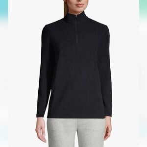 Land's End Black Fleece Quarter Zip Pullover Women's Plus Size 2X (20W-22W)